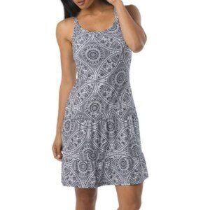 Prana Lexi Black White Boho Tribal Print Dress Size Small